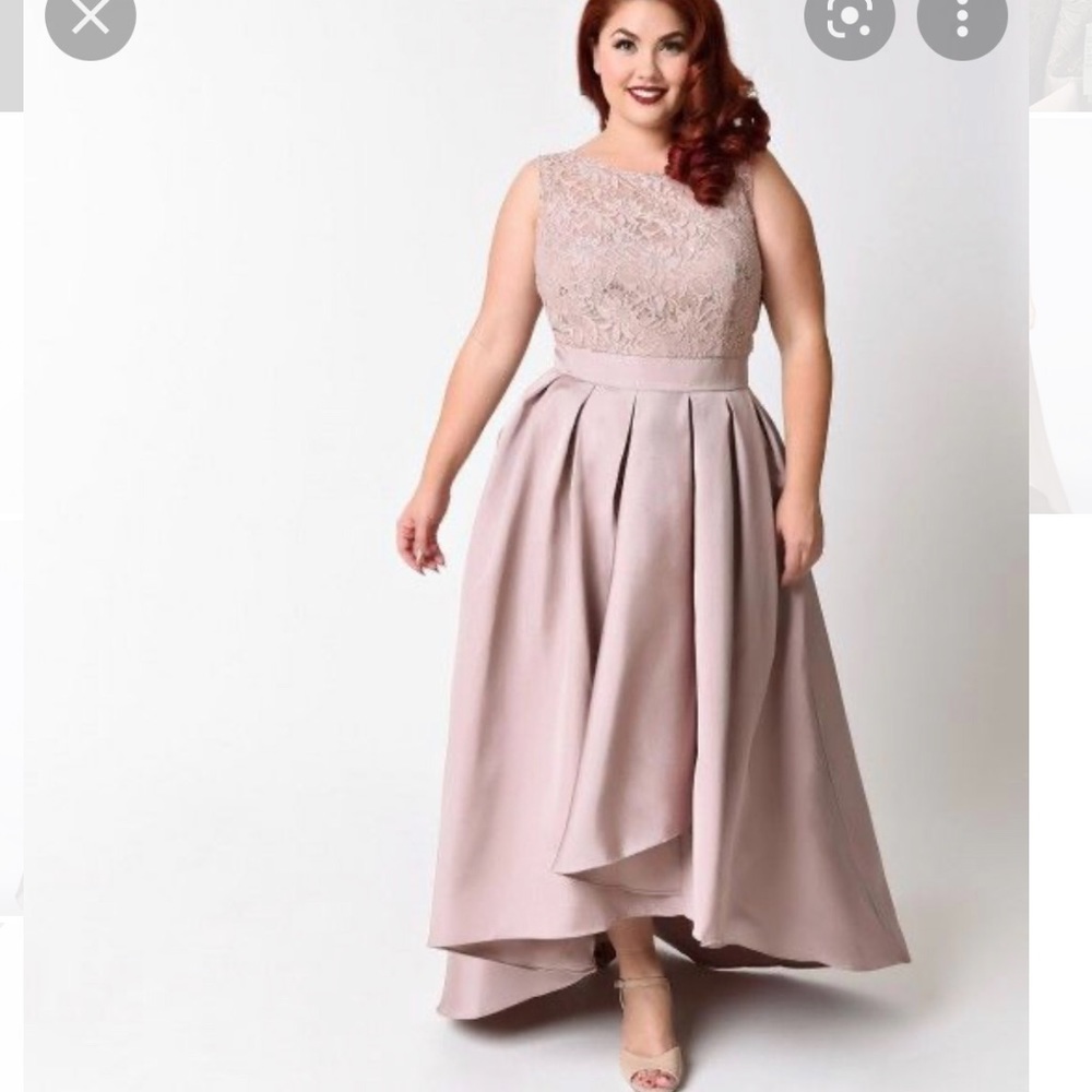 Brand New Lace Top With Mikado Skirt High Low Gown